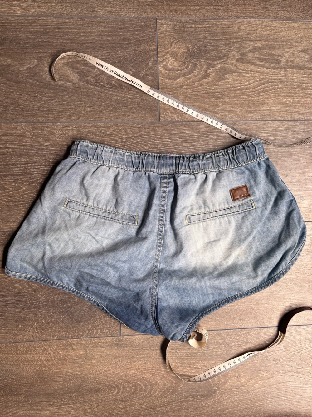 Roxy Light Chambray Denim-Style Drawstring Shorts - Picture 5 of 7